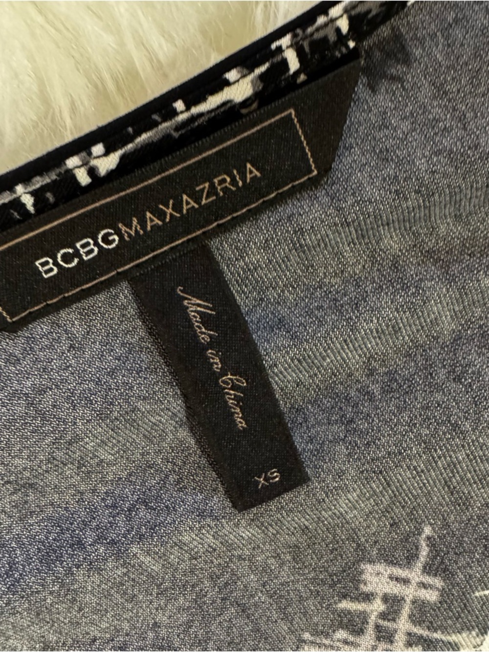 BCBGMAXAZRIA Black & White Abstract Wrap Dress XS NWOT Long Sleeve - Picture 6 of 13